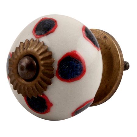 Navy Blue Dot Ceramic Cabinet Knob Online